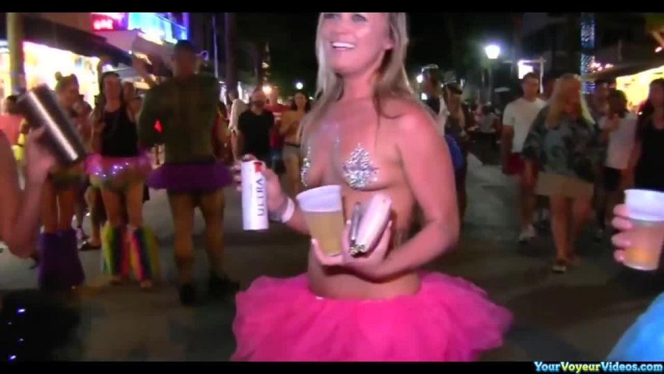 Hot babes flashing breasts in public public 