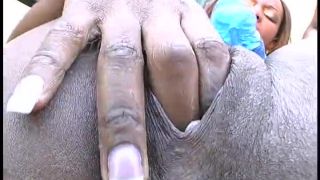 Slutty Ebony Whore Dildos Pussy Outside Dildo!-9