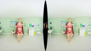 Busty British Nurse Cosplay Uniform Striptease (VR 180 3D-3