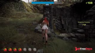 The dirty wolf caught up with Little Red Riding Hood and put her on his huge cock-3