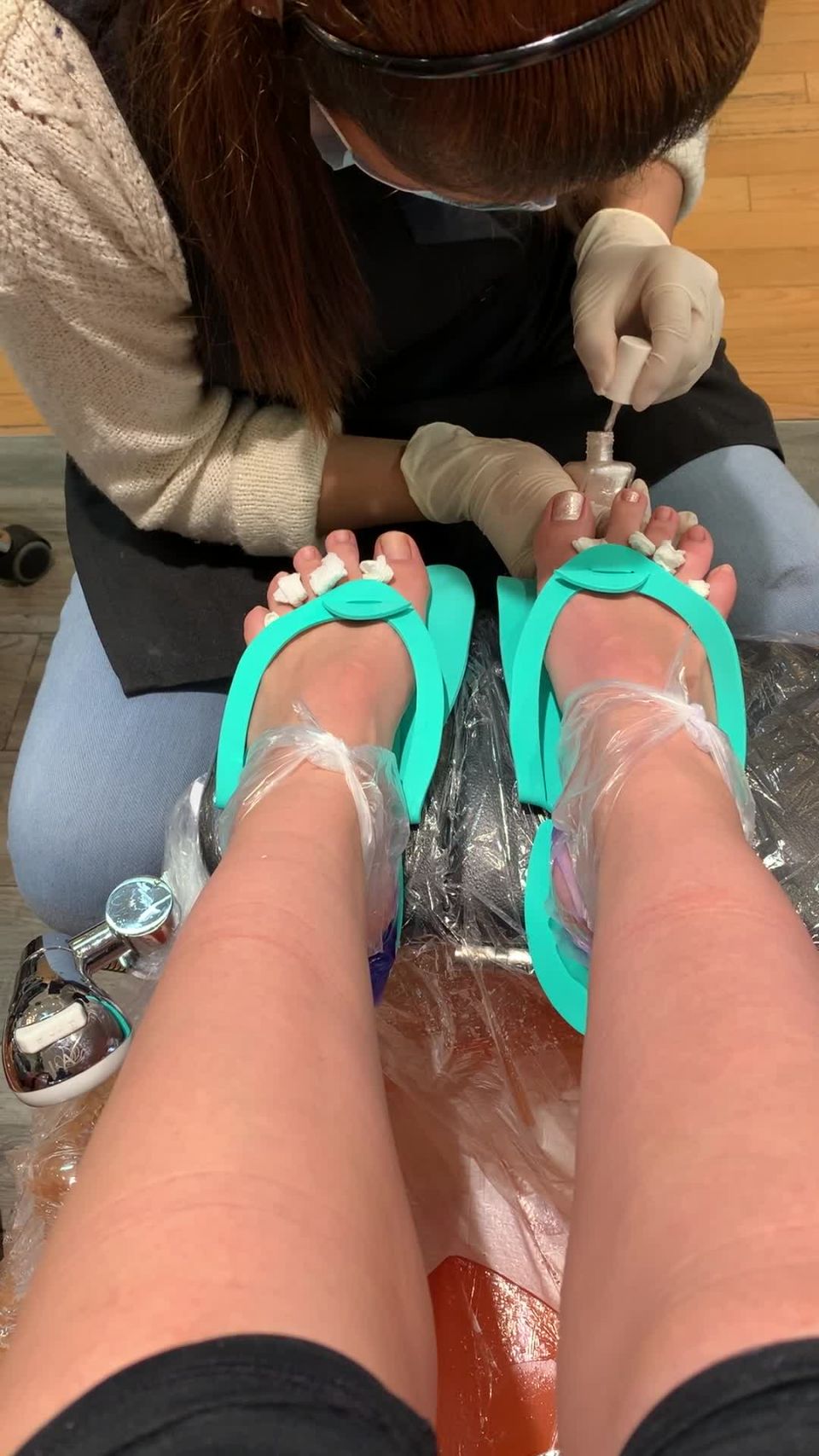 findomchristine  Pretty pearly pedi Who s paying today,  on feet porn 