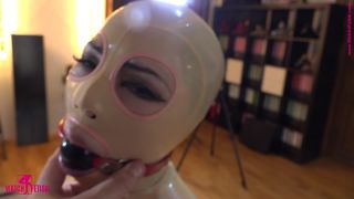 Getting spanked latex Doll Latex!-0