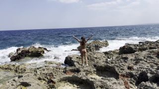 Monika Fox - Naked Monika Fox Walking Along Reef Beach Found A Big Octopus Dildo And Fucked Her Holes FullHD.-2