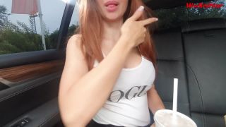 Miss Red Star - Risky TITFUCK In Front Of Mc Donalds - people caught at us - Big tits-0