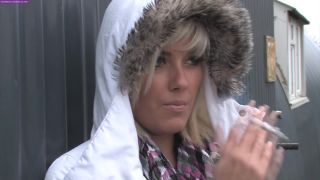 Sian Hamshaw Smoking Outside In The Rain.-1