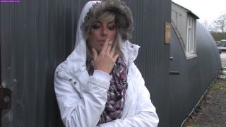 Sian Hamshaw Smoking Outside In The Rain.-9