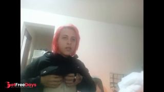Goth Girl Playing With Her Boobs-3