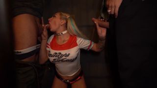 Alexa Bunny - Harley Quinn fucked by two security guards at once while she is in jail-1