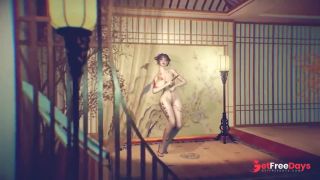 3D big boobs Japanese milf show her perfect tattoo-4