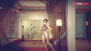 3D big boobs Japanese milf show her perfect tattoo-8