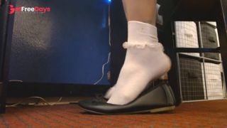 [GetFreeDays.com] Closeup Ruffled Socks Pantyhose Ballet Flats Tease Adult Clip May 2023-2