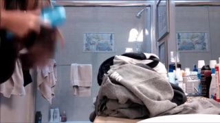 Nice brunete teen with hairy pussy taking a shower. hidden cam - amateur porn - amateur porn clothing fetish-2