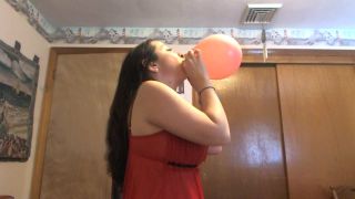 Balloon fetish with red babydoll dress webcam MelanieSweets-7