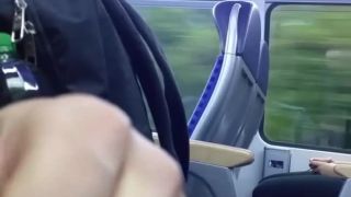 Dude plays with his cock in public transportation Public!-2