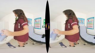 Busty Brunette Nurse Role Play Uniform Striptease (VR 180 3D-7