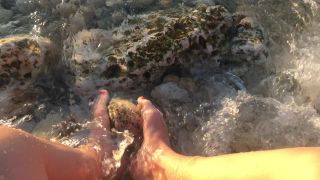 M@nyV1ds - PregnantMiodelka - Foot fetish Girl rubbing big stone with-5