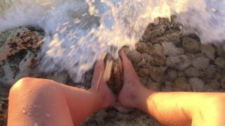 M@nyV1ds - PregnantMiodelka - Foot fetish Girl rubbing big stone with-9