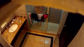 Chubby asian wife caught by camera in bathroom-2