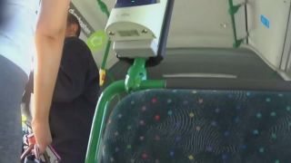 Geeky schoolgirl in public transport public -7