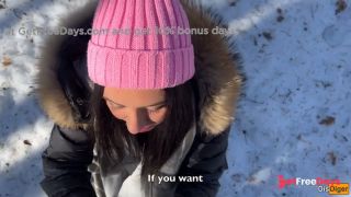 [GetFreeDays.com] Real Sex in Winter Snowy Forest with Cum in Pussy - Creampie Porn Clip May 2023-1