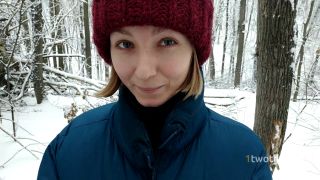 Walk In Snowy Forest Turned Into Choking On Hot Cum 1080p-4