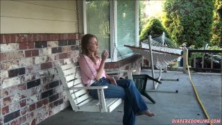 DiaperedonlineAmber Amber Smoking Outside Diapered-6
