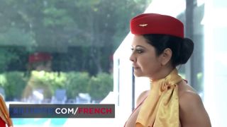 Lesbian 3Some A Sexy Flight Attendant Lesbian Threesome-1