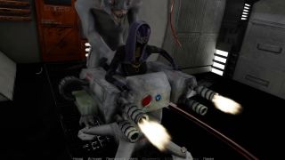 Lsd131313 - while a cute girl is being fucked she shoots monsters from a turret-4