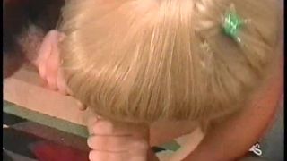 porn clip 41 plastic pants fetish Blonde demonstrates her deepthroat on a dildo then swallows the real thing, glasses on cumshot-5