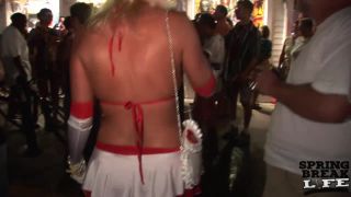 Lingerie Milf Body Paint Naked in Public Fest at Fantasy Fest Public-5