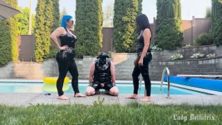 [K2S.CLUB] Lady Bellatrix and Ms Sinstress - Duo Domme Poolside Ballbusting - FullHD 1920P-0