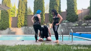 [K2S.CLUB] Lady Bellatrix and Ms Sinstress - Duo Domme Poolside Ballbusting - FullHD 1920P-7