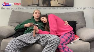 Step Sister Caught Step Brother Watching Porn and Jerking Off Beauty was Sho...-8