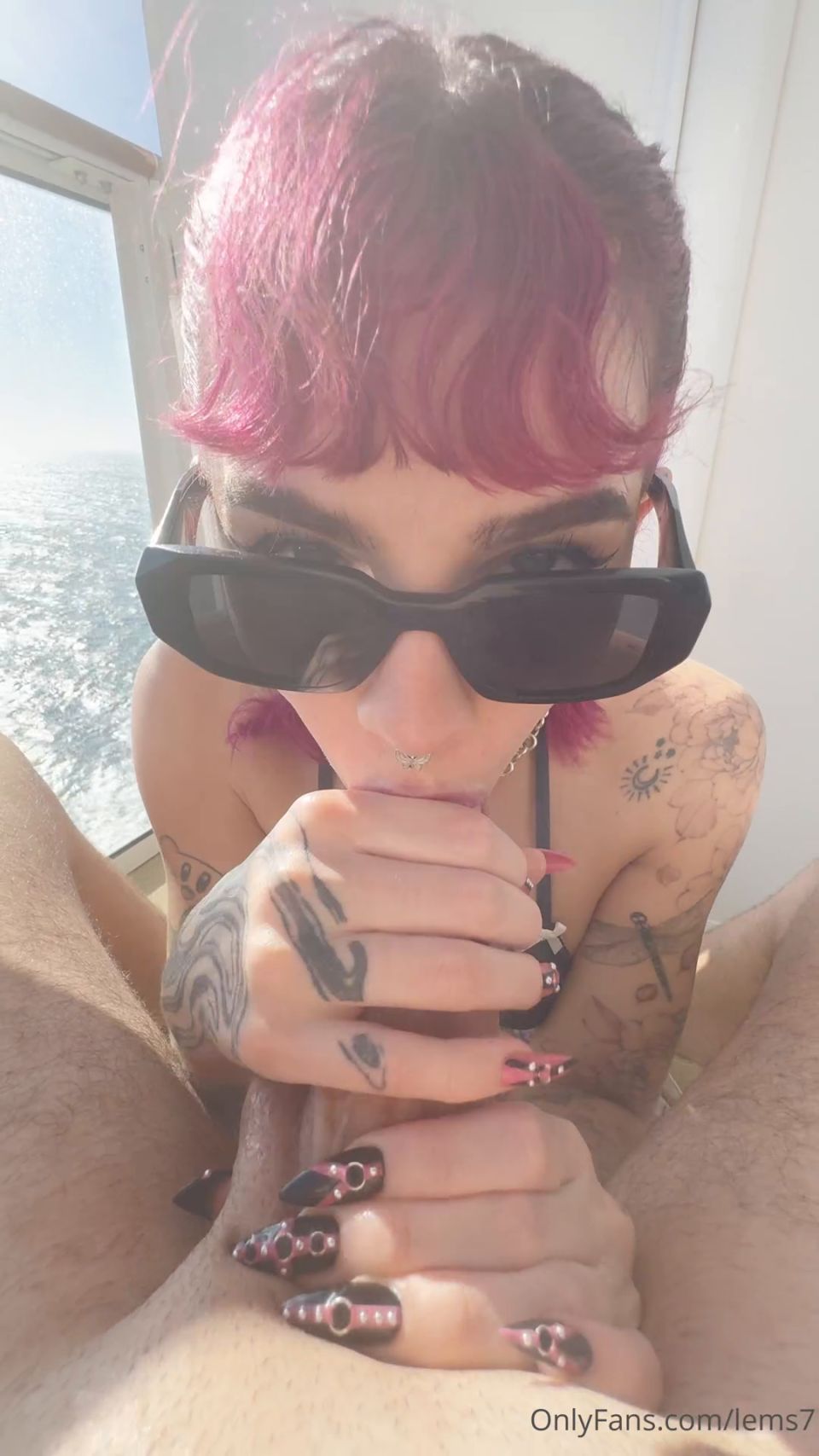Emily Oram (lems7) Blowjob On a Cruise Ship Balcony PPV Onlyfans (Pornstar)