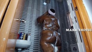 Big Cock Hard Fuck Ebony Milf Homemade Shower Standing Doggystyle Fuck - Mara Exotic-3