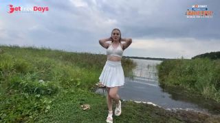 [GetFreeDays.com] Beautiful babe in white skirt gives blowjob to friend on walk by pond Porn Leak May 2023-0