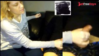 Blonde doing handjob-9
