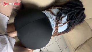 Ebony Secretary Gets Fucked Through a Tiny Hole in Her Skirt Just For a Promotion-7