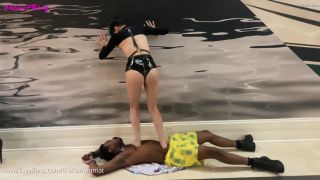  Femdom LoyalFans: THEHUMANMAT - Jetts First Time Hard Trampling In Public Femdom -9