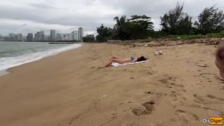 Beach Babe Can I Cum On Your Tits - Public Cock Flashing On The Beach-3