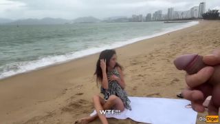 Beach Babe Can I Cum On Your Tits - Public Cock Flashing On The Beach-6