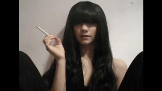 Long Haired Bitch Smoking A Cigarette.-2