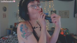 online xxx video 18 LisaTheSuccubrat – Dildo Suck in Glasses | blowjob | fetish porn gag fetish-0