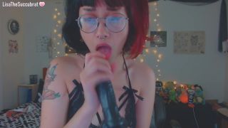 online xxx video 18 LisaTheSuccubrat – Dildo Suck in Glasses | blowjob | fetish porn gag fetish-3