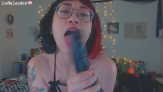 online xxx video 18 LisaTheSuccubrat – Dildo Suck in Glasses | blowjob | fetish porn gag fetish-7