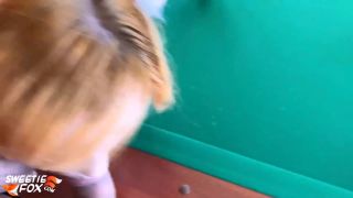 Sweetiefox Hard Pussy Fuck And Blowjob With Cumshot In The Billiard Club 1080p-4