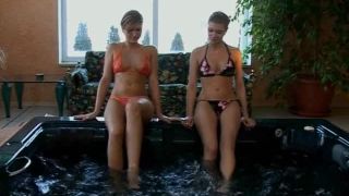 Two lesbian teens in the Jacuzzi-0