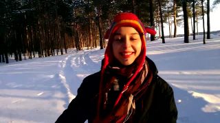 Laruna Mave in 005 First Time PUBLIC Blowjob in Winter,  on teen -2