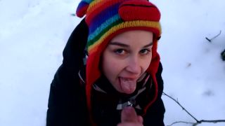 Laruna Mave in 005 First Time PUBLIC Blowjob in Winter,  on teen -9