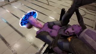 Double Penetration a huge cock came out of the portal and fucked a tight pussy of a draenei girl with sperm fertilizati-0